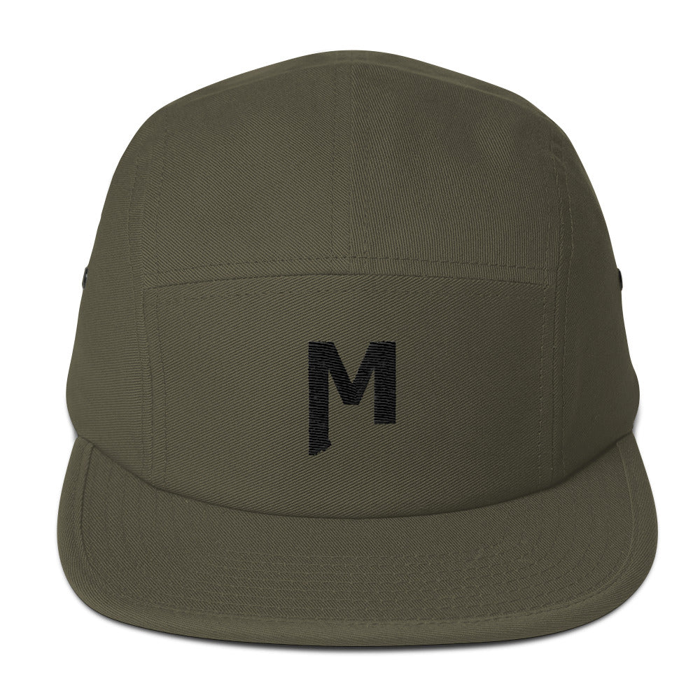 Montana M embroidered olive 5 panel camp cap