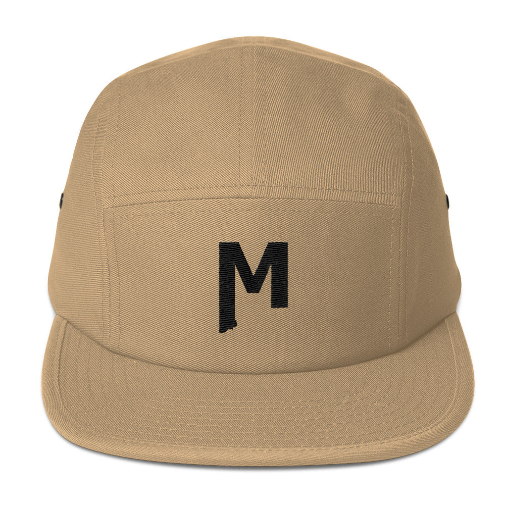 Montana M embroidered khaki 5 panel camp cap